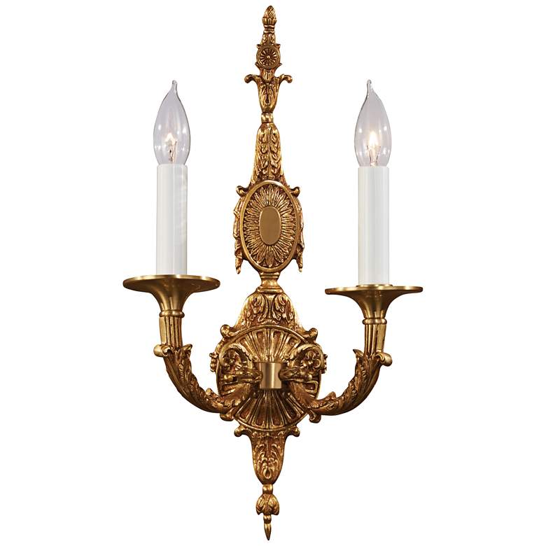 Image 1 Metropolitan 18 1/2 inchH French Gold Hand-Made Wall Sconce