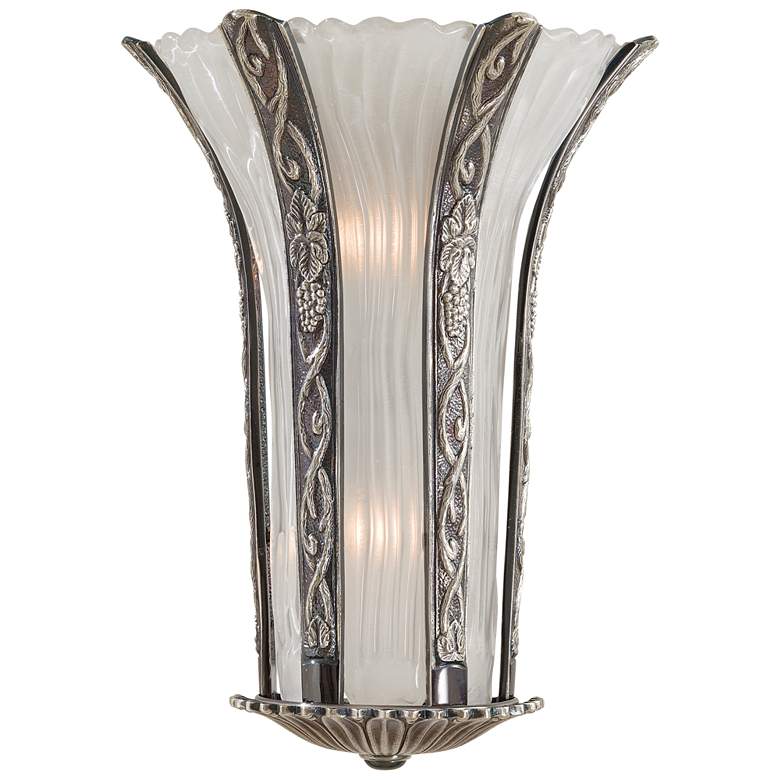 Image 1 Metropolitan 2-Light 12.5-in Platinum Finish Wall Sconce with Glass Shades