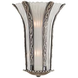 Metropolitan 2-Light 12.5-in Platinum Finish Wall Sconce with Glass Shades