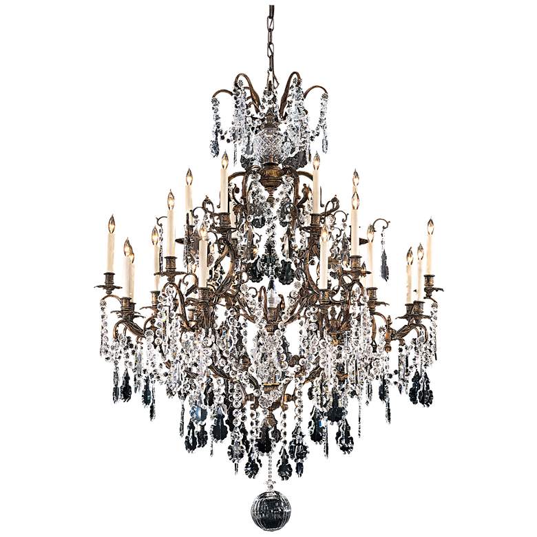 Image 1 Metropolitan 24-Light 51-in Oxidized Brass Finish Lead Crystal Chandelier