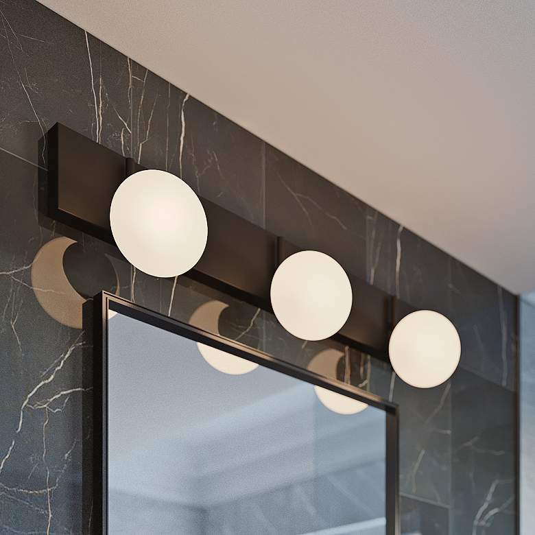 Image 2 Metropolitan 30" Wide Black 3-Light LED Vanity Bath Light