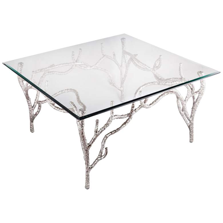 Image 1 Metropolitan 32 inch Wide Glass and Polished Nickel Side Table