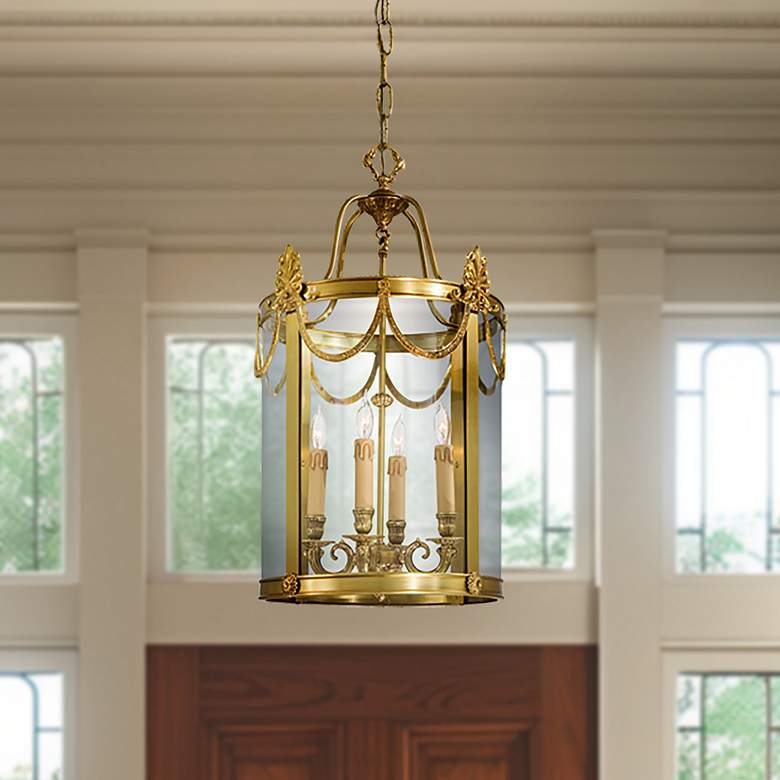 Image 1 Metropolitan 4-Light 15.25-in Dore Gold Foyer Pendant with Glass Shade