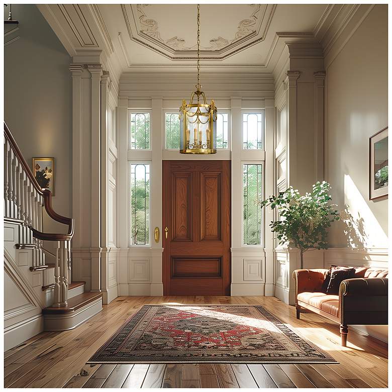 Image 3 Metropolitan 4-Light 15.25-in Dore Gold Foyer Pendant with Glass Shade more views