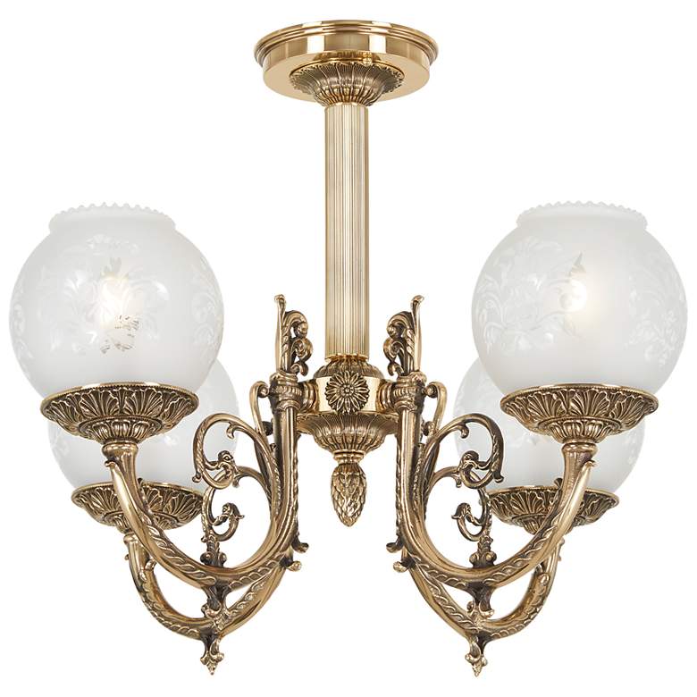 Image 2 Metropolitan 4-Light 21-in Classic Brass Indoor Semi Flush more views