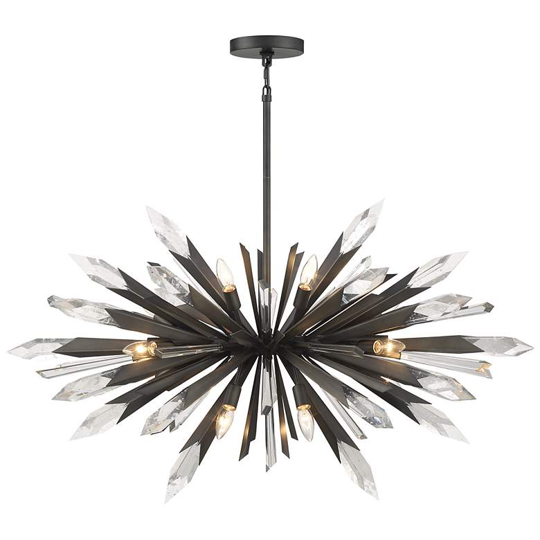 Image 2 Metropolitan 42"W Elsa Midnight Graphite 12-Light Chandelier