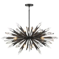 Metropolitan 42"W Elsa Midnight Graphite 12-Light Chandelier