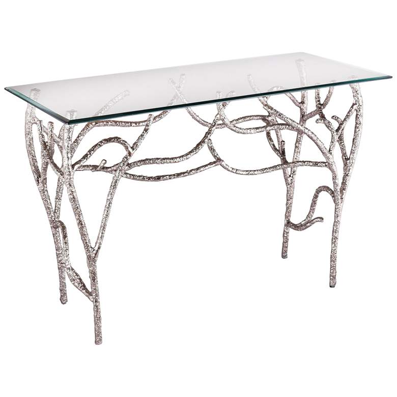 Image 1 Metropolitan 48 inch Wide Glass and Nickel Console Table