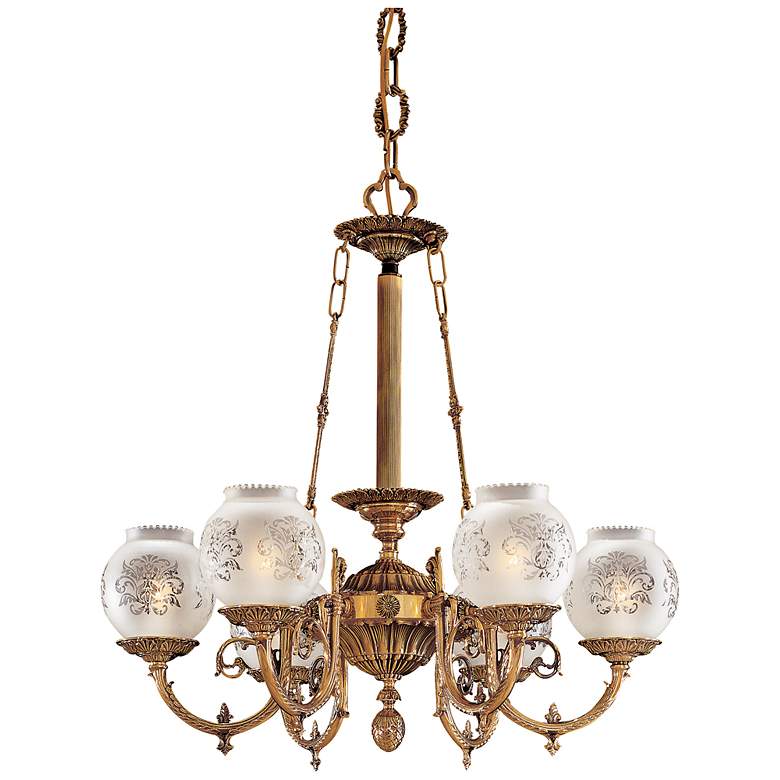 Image 2 Metropolitan 6-Light 26-in Antique Classic Brass Indoor Chandelier