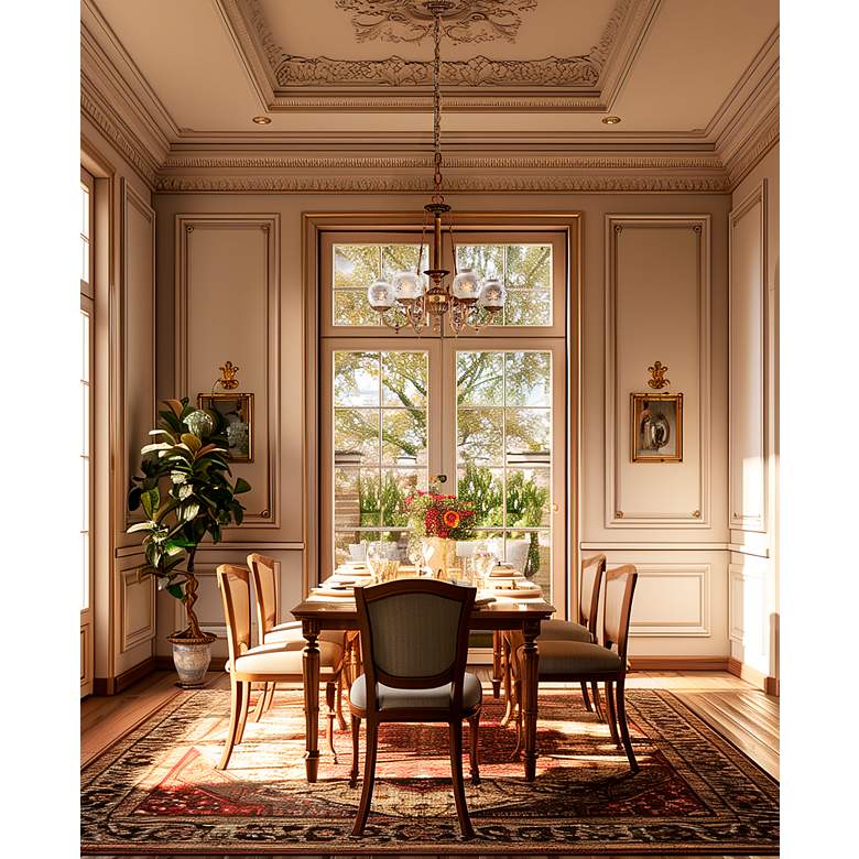 Image 3 Metropolitan 6-Light 26-in Antique Classic Brass Indoor Chandelier more views