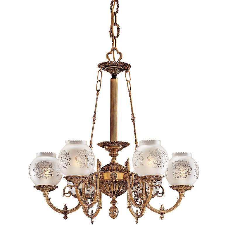 Image 4 Metropolitan 6-Light 26-in Antique Classic Brass Indoor Chandelier more views