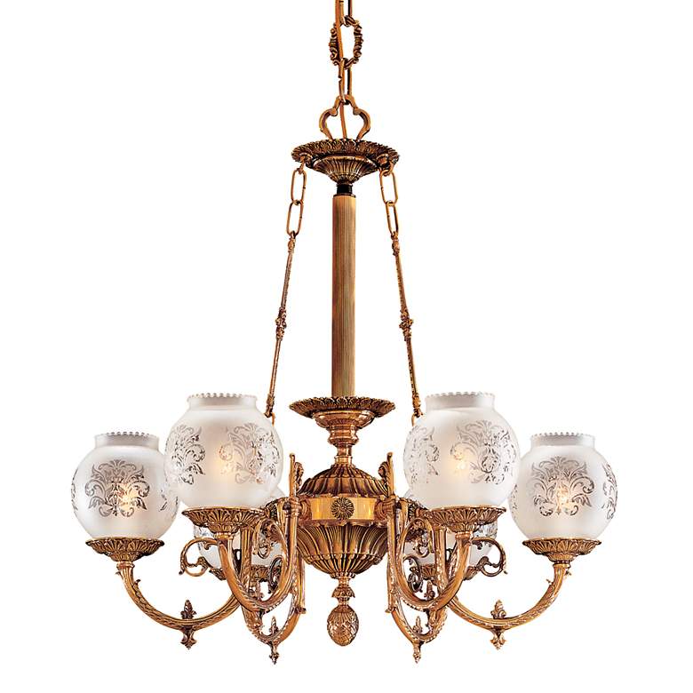 Image 5 Metropolitan 6-Light 26-in Antique Classic Brass Indoor Chandelier more views