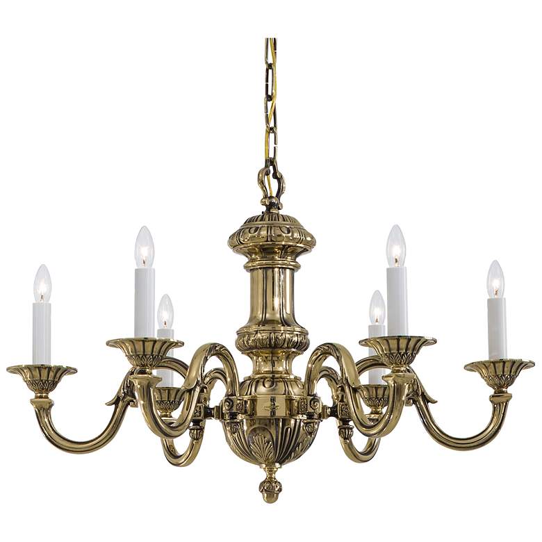 Image 1 Metropolitan 6-Light 29.5-in Classic Brass Indoor Chandelier