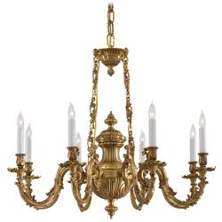 Metropolitan 8-Light 33-in Classic Brass Indoor Chandelier