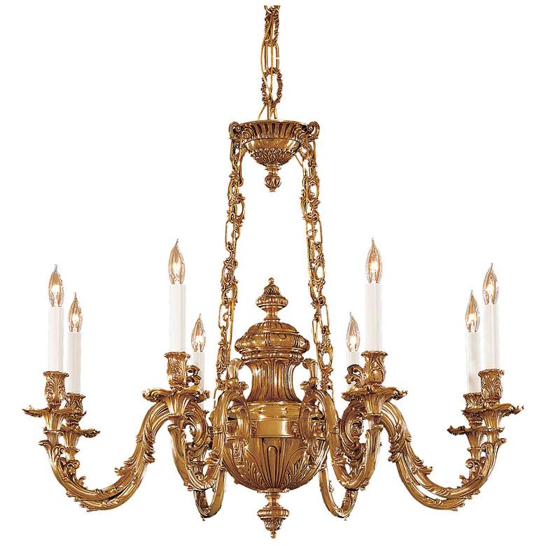 Image 2 Metropolitan 8-Light 33-in Classic Brass Indoor Chandelier more views