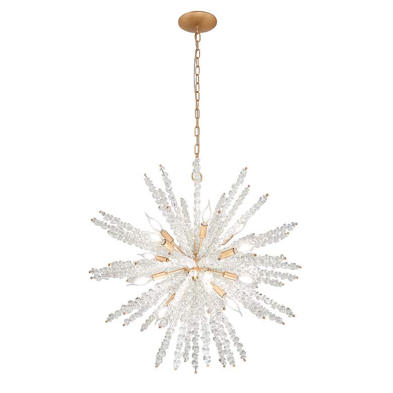 Image 2 Metropolitan Aisi 12-Light 28-in Fawn Gold Pendant with SEA GLASS Shade more views