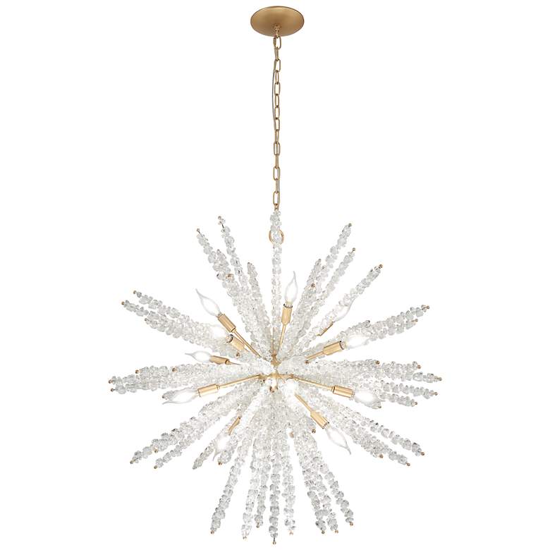 Image 2 Metropolitan Aisi 16-Light 36-in Fawn Gold Pendant with GLASS Shade