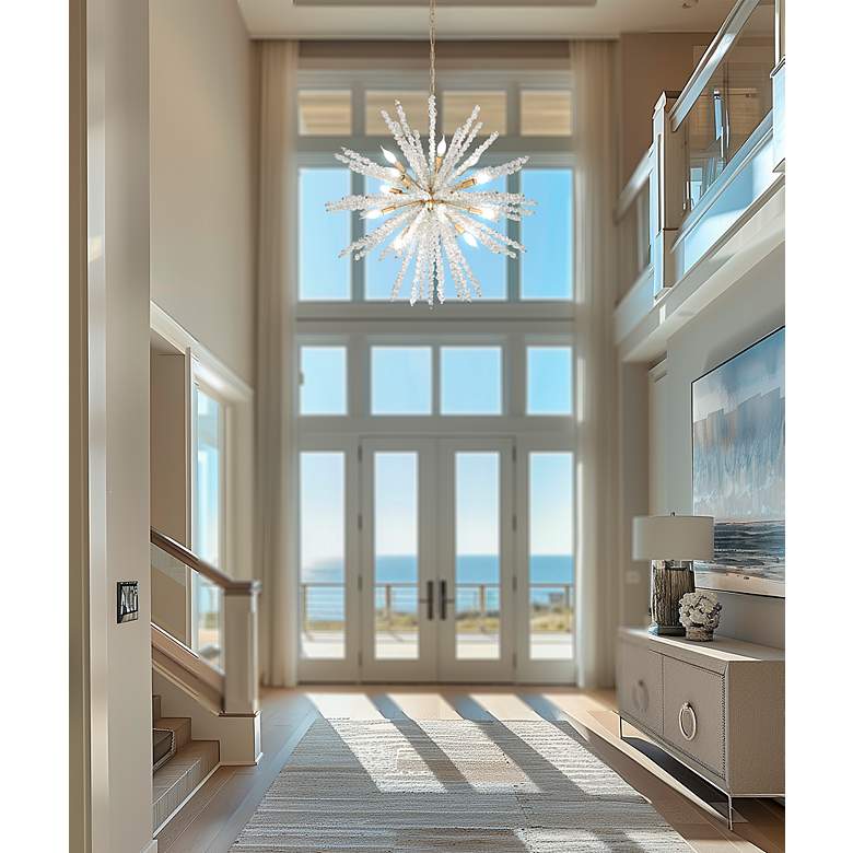 Image 6 Metropolitan Aisi 16-Light 36-in Fawn Gold Pendant with GLASS Shade more views