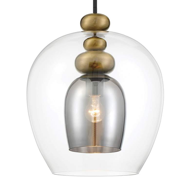 Image 4 Metropolitan Amesbury 1-Light 15.75-in Coal Black and Brass Indoor Pendant more views