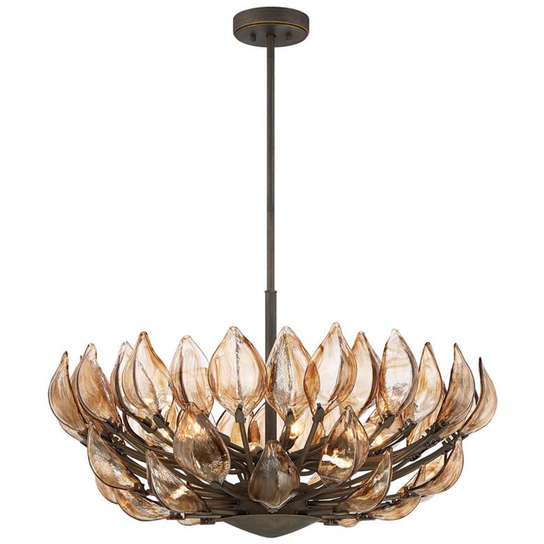 Image 1 Metropolitan Arboles 8-Light 32.75-in Heritage Bronze Pendant with Shade