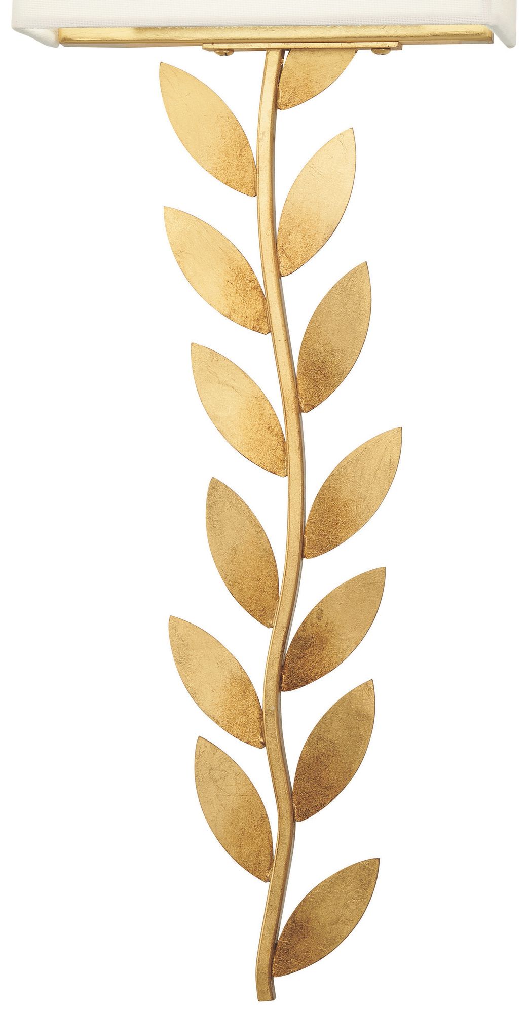 Image 3 Metropolitan Arbor Grove LED Ardent Gold Leaf Wall Sconce with Linen Shade more views