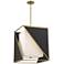 Metropolitan Aspect LED Black and Soft Brass Pendant with White Linen Shade