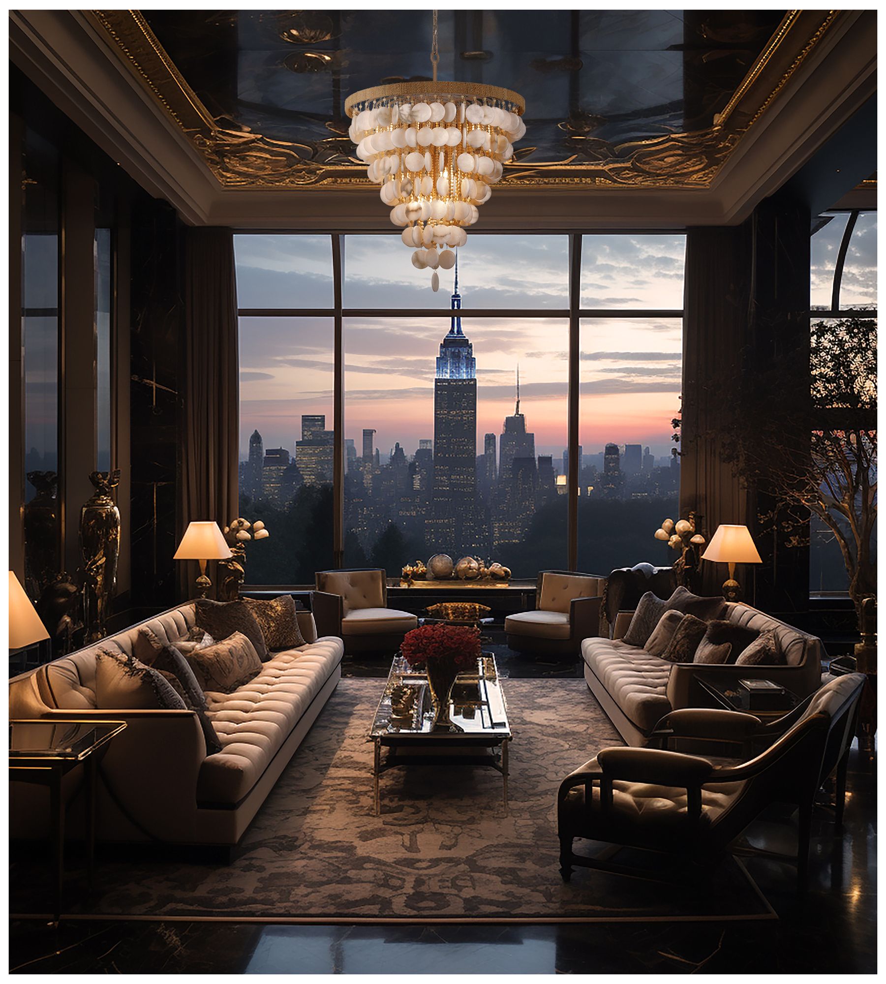 Image 3 Metropolitan Aurelia's Cove 12-Light Autumn White Pendant more views