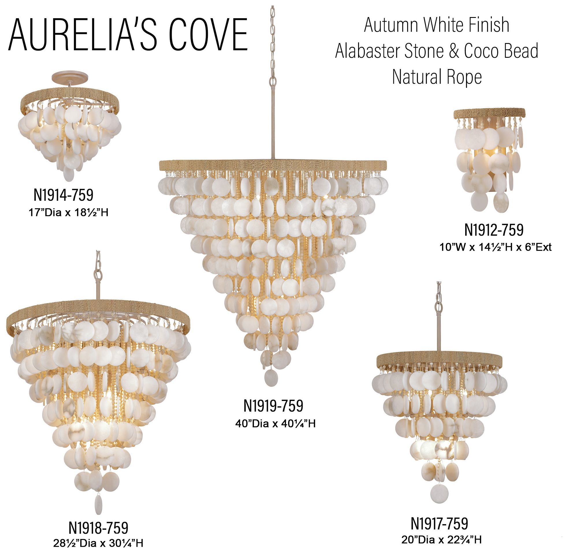 Metropolitan Aurelias Cove 12-Lt 28.5-in Autumn White Pendant with Accents
