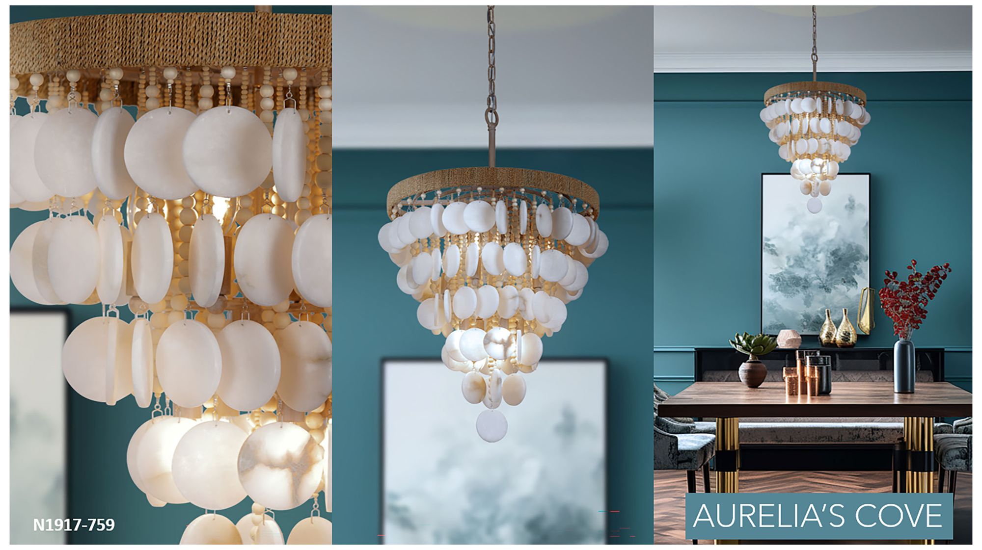 Metropolitan Aurelias Cove 8-Light 20-in Autumn White Pendant with Accents