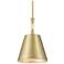 Metropolitan Baratti 1-Light Soft Brass Pendant with Soft Brass Metal Shade