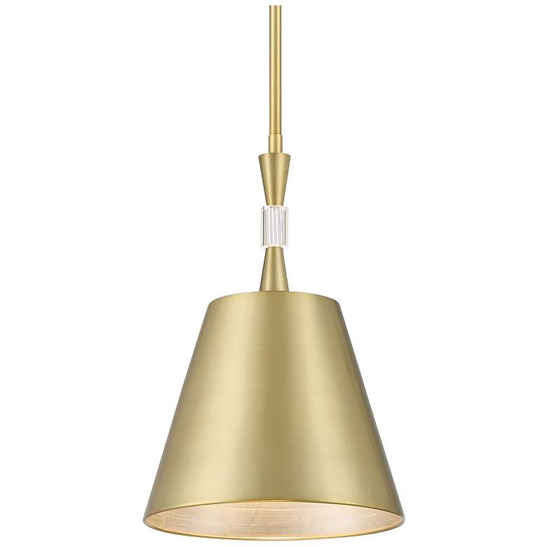 Image 1 Metropolitan Baratti 1-Light Soft Brass Pendant with Soft Brass Metal Shade