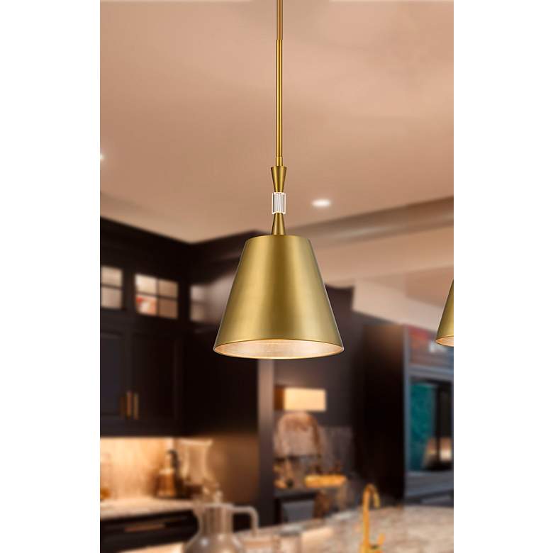 Image 3 Metropolitan Baratti 1-Light Soft Brass Pendant with Soft Brass Metal Shade more views