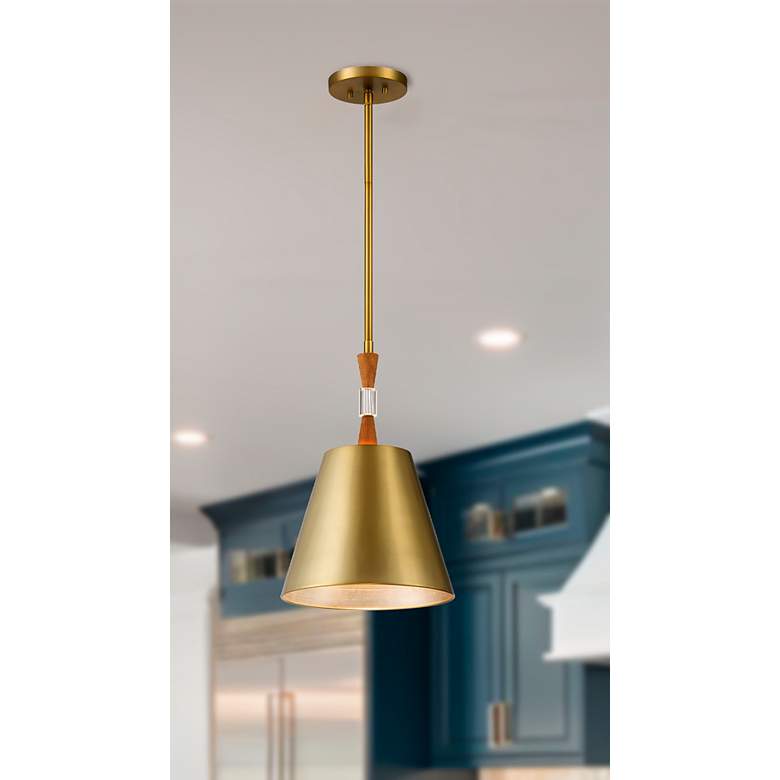 Image 5 Metropolitan Baratti 1-Light Soft Brass Pendant with Soft Brass Metal Shade more views