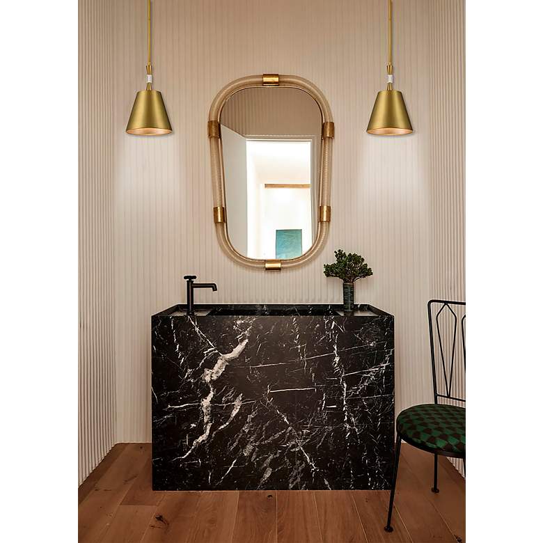 Image 7 Metropolitan Baratti 1-Light Soft Brass Pendant with Soft Brass Metal Shade more views