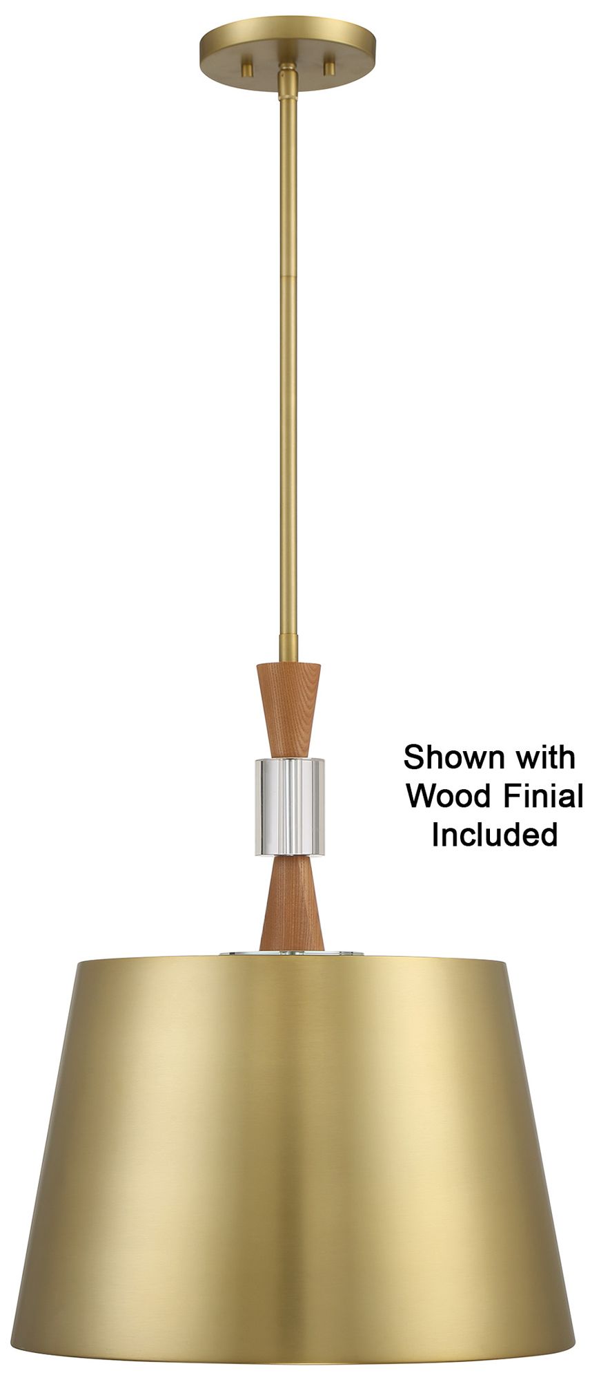 Image 4 Metropolitan Baratti 3-Light Soft Brass Pendant with Soft Brass Metal Shade more views