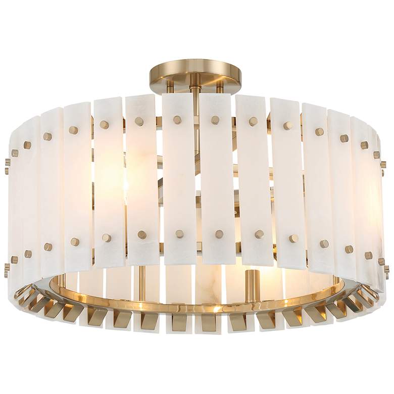 Image 1 Metropolitan Bardon 4-Light 20.85-in Celeste Brass Semi-Flush with Shade