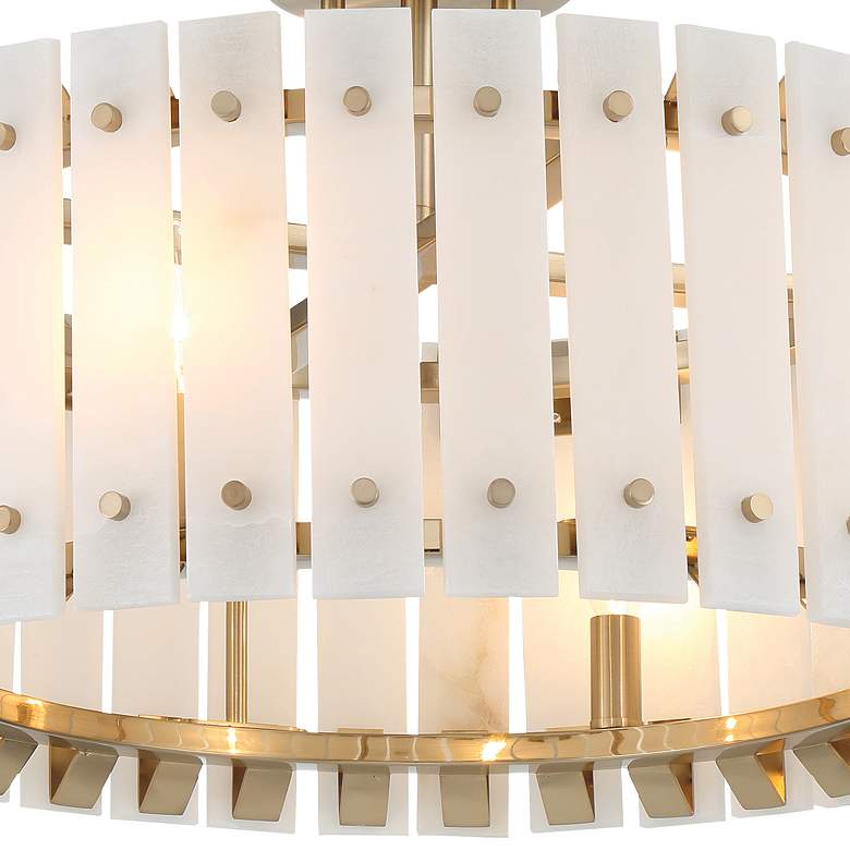 Image 2 Metropolitan Bardon 4-Light 20.85-in Celeste Brass Semi-Flush with Shade more views