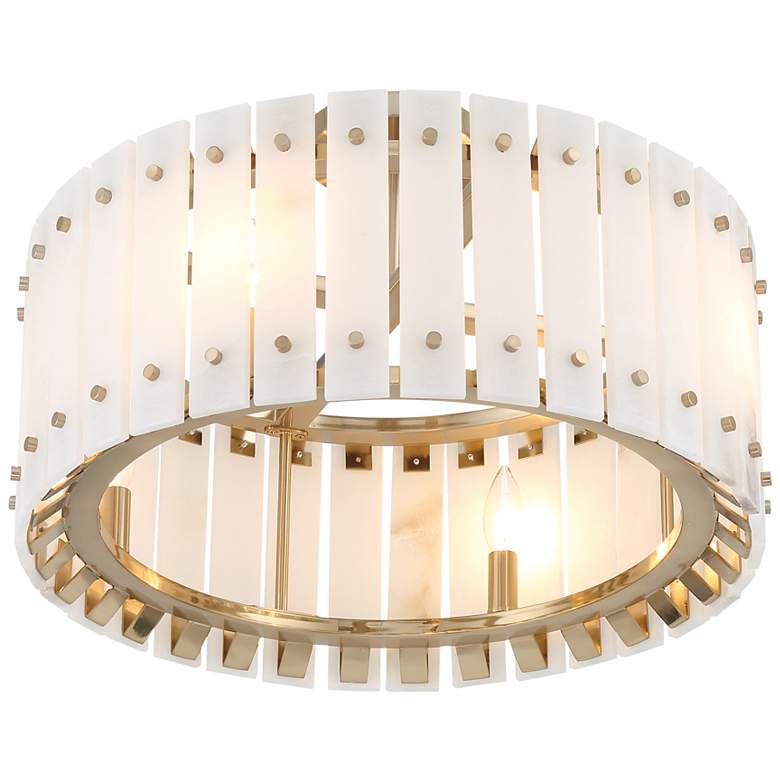 Image 4 Metropolitan Bardon 4-Light 20.85-in Celeste Brass Semi-Flush with Shade more views