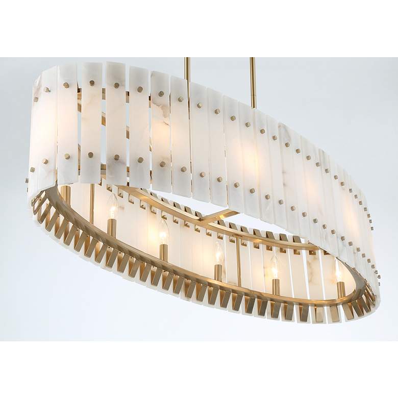 Image 6 Metropolitan Bardon 5-Light 48.24-in Celeste Brass Chandelier with Shade more views