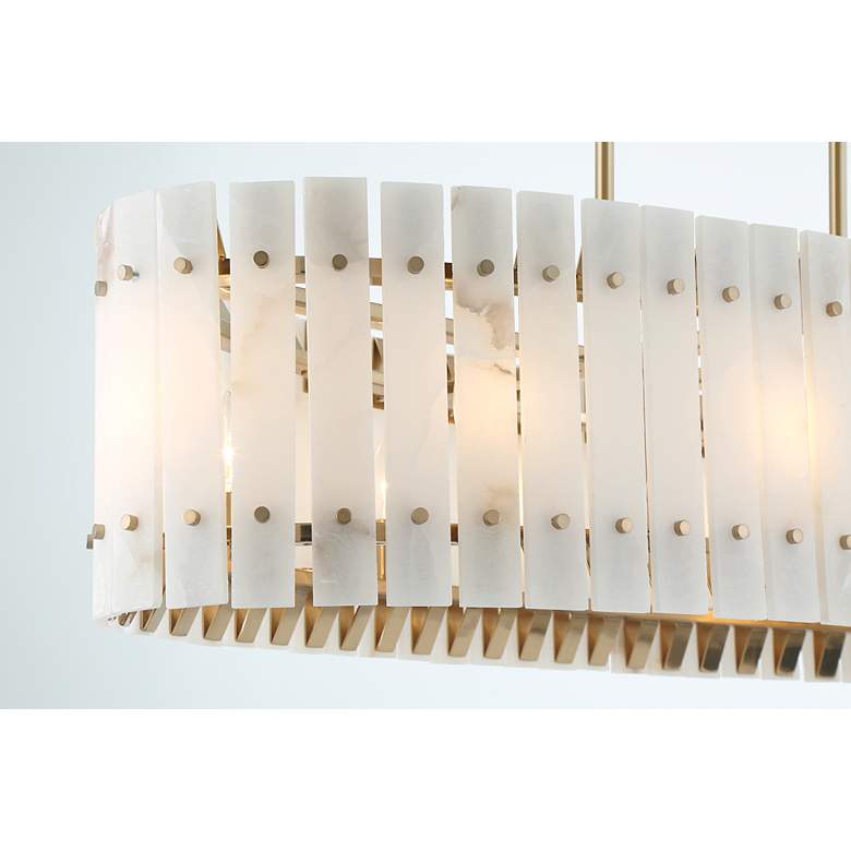 Image 7 Metropolitan Bardon 5-Light 48.24-in Celeste Brass Chandelier with Shade more views
