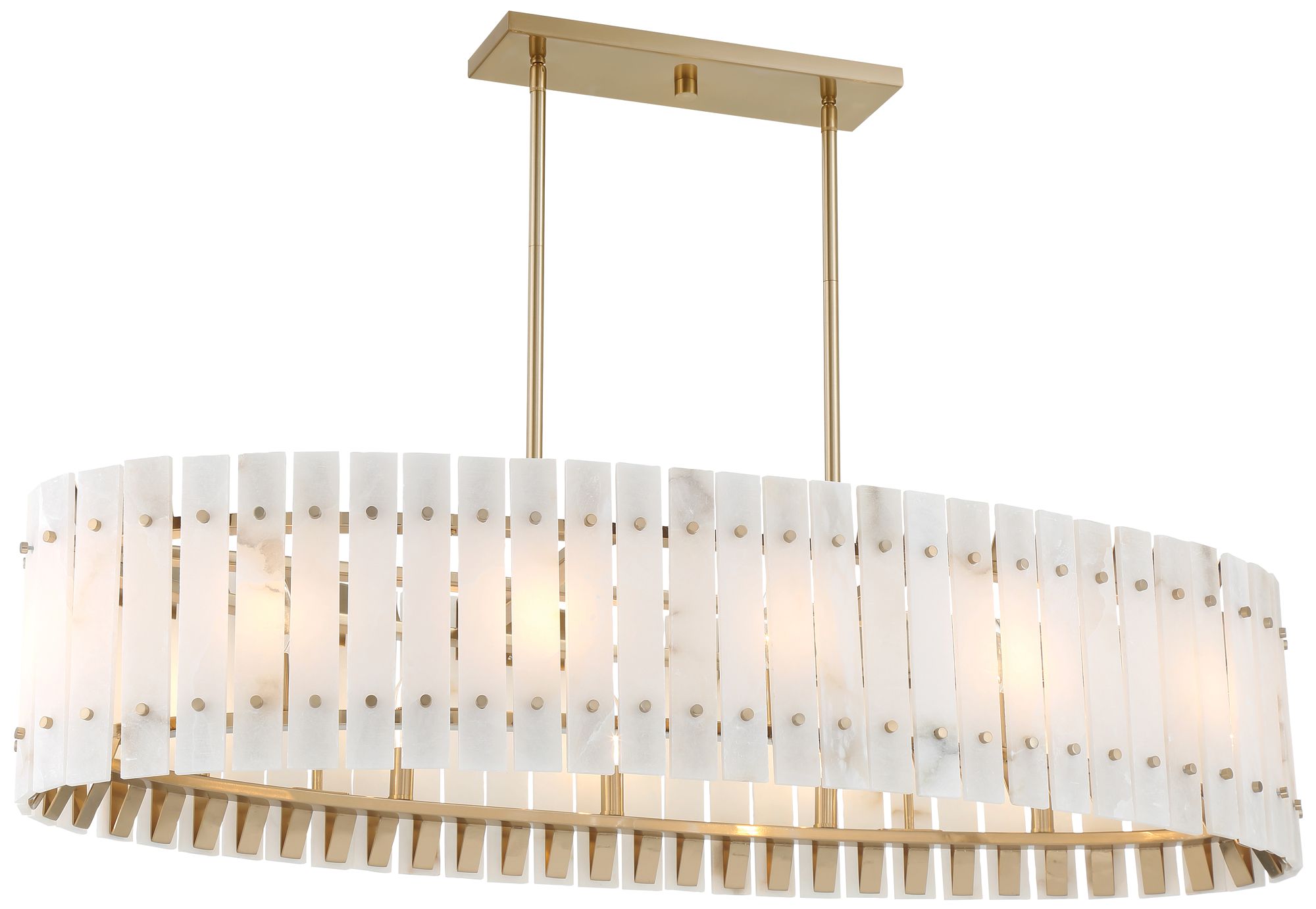 Image Metropolitan Bardon 5-Light 48-in Celeste Brass Chandelier with Shade