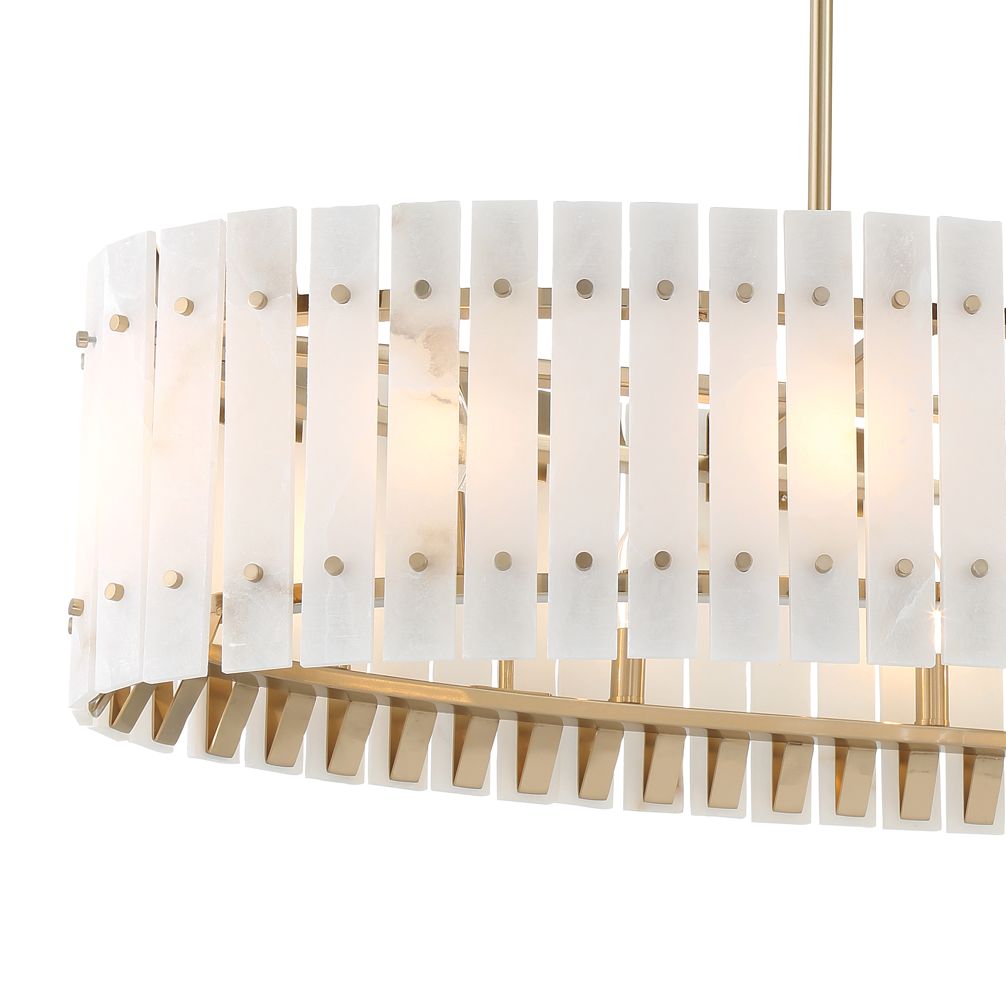 Image 2 Metropolitan Bardon 5-Light 48-in Celeste Brass Chandelier with Shade more views