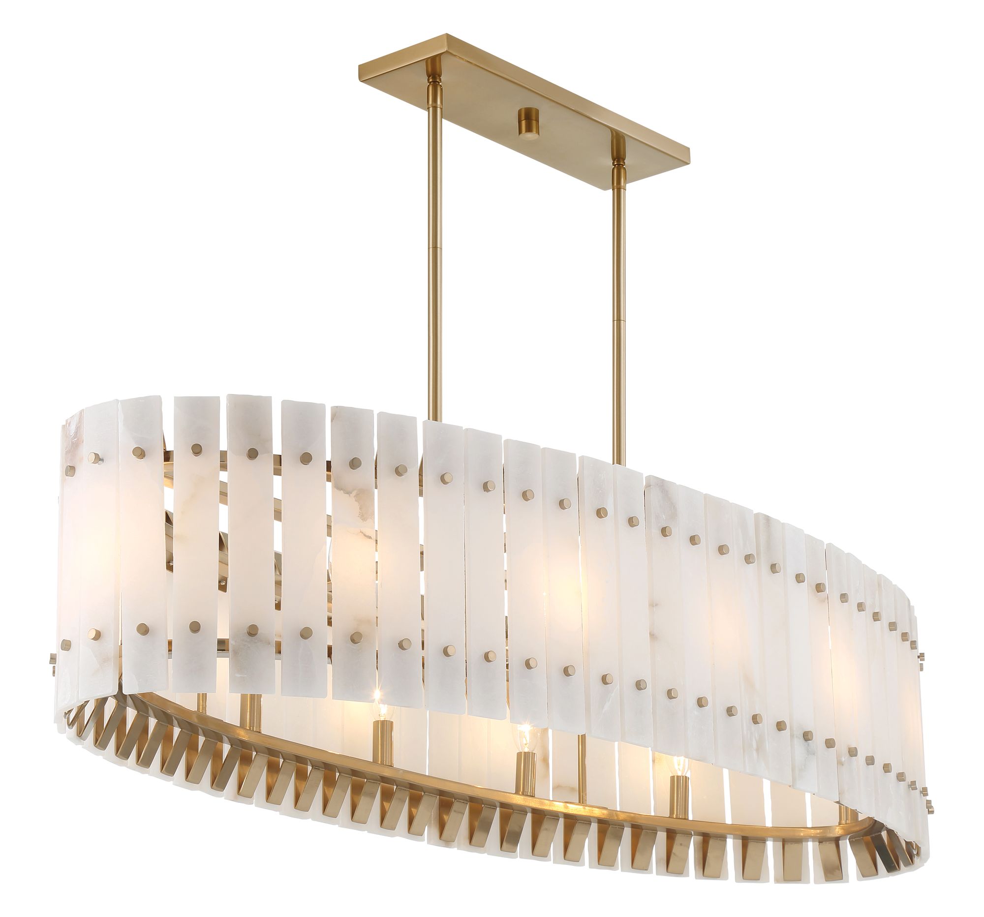 Image 4 Metropolitan Bardon 5-Light 48-in Celeste Brass Chandelier with Shade more views