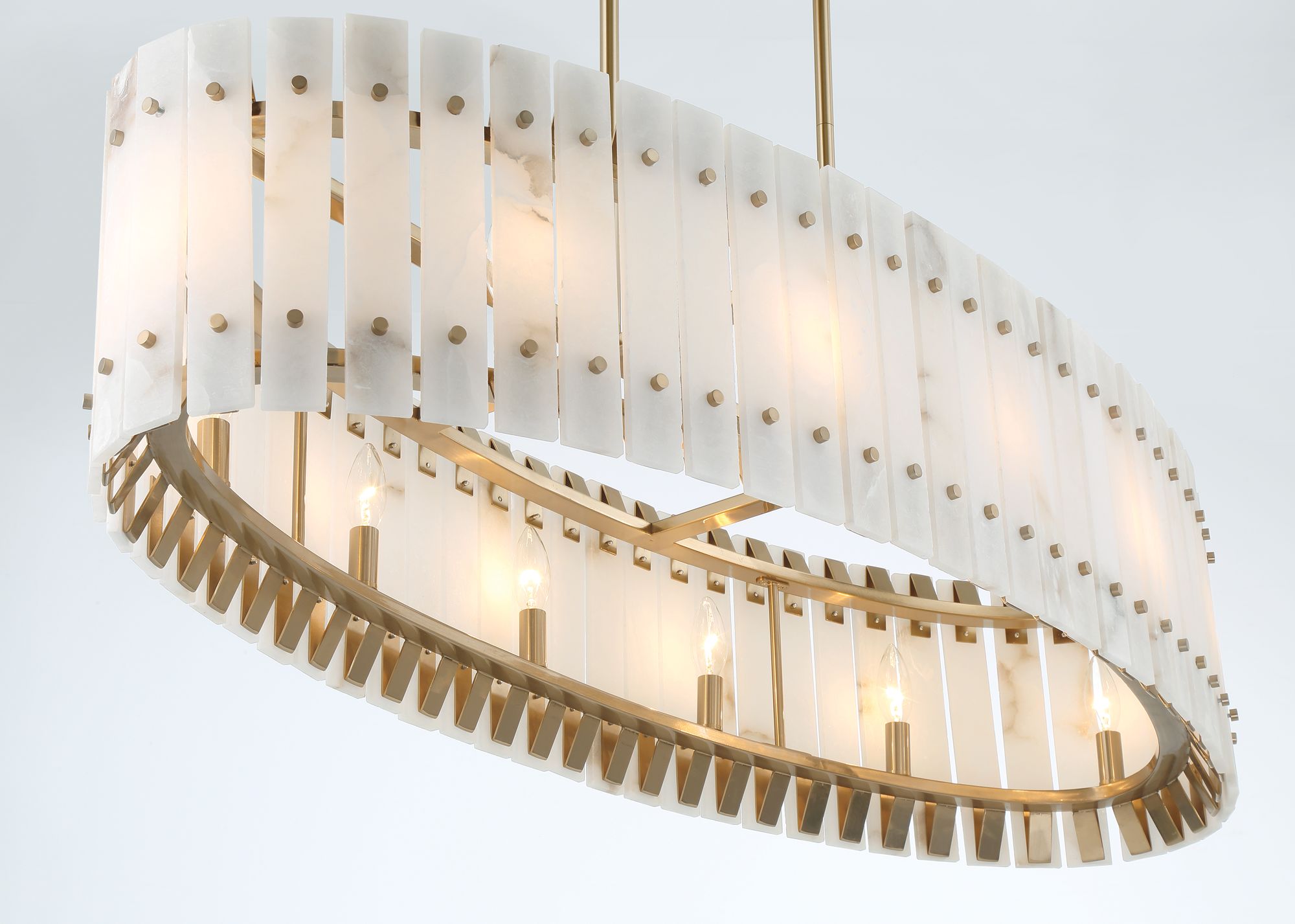 Image 6 Metropolitan Bardon 5-Light 48-in Celeste Brass Chandelier with Shade more views
