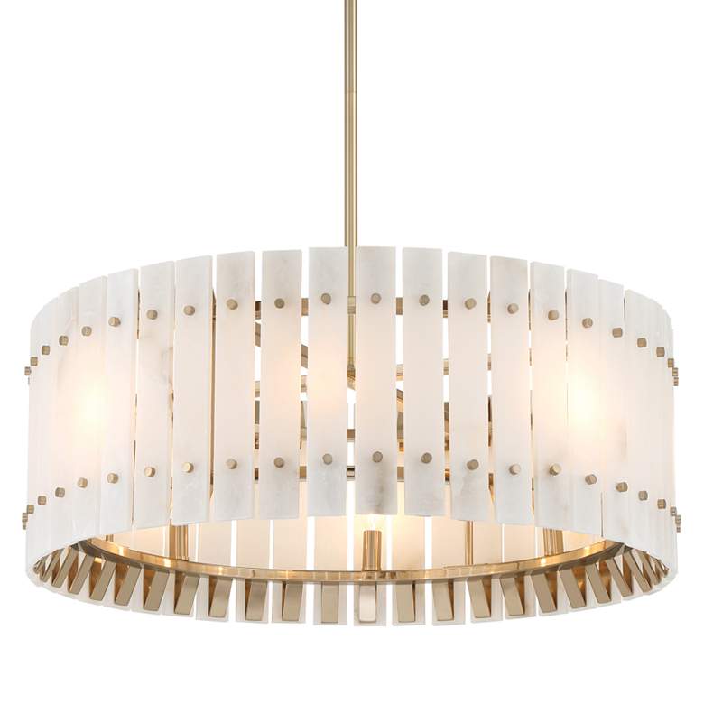 Image 3 Metropolitan Bardon 8-Light 28.25-in Celeste Brass Pendant with Shade more views