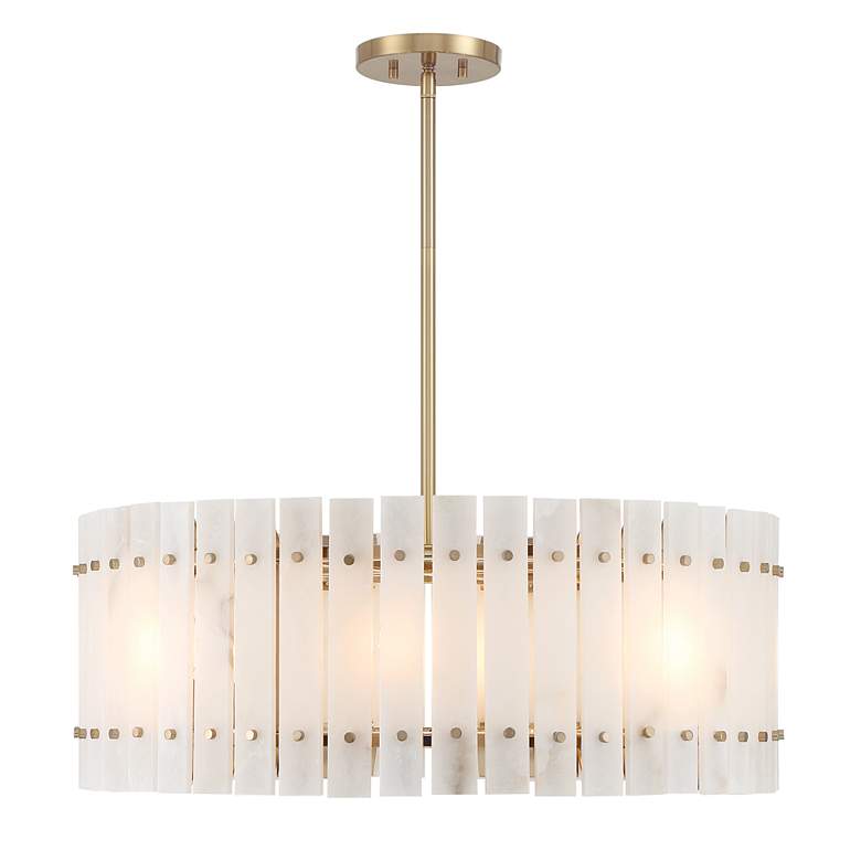 Image 4 Metropolitan Bardon 8-Light 28.25-in Celeste Brass Pendant with Shade more views