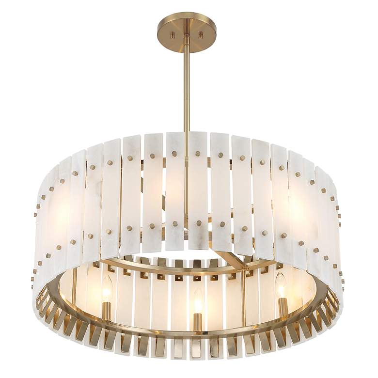 Image 5 Metropolitan Bardon 8-Light 28.25-in Celeste Brass Pendant with Shade more views