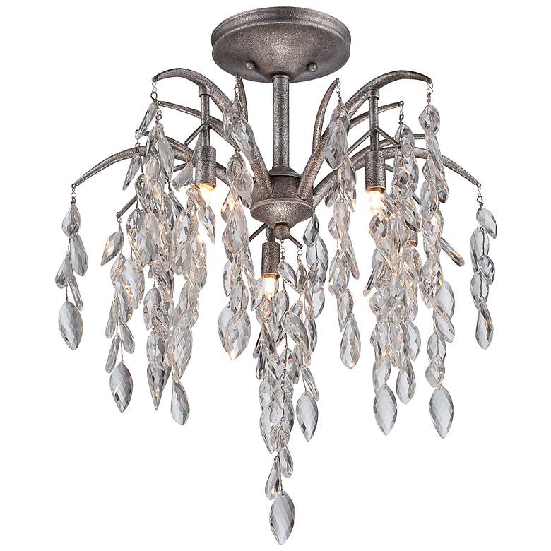 Image 1 Metropolitan Bella Flora 21 3/4" Wide Silver Ceiling Light