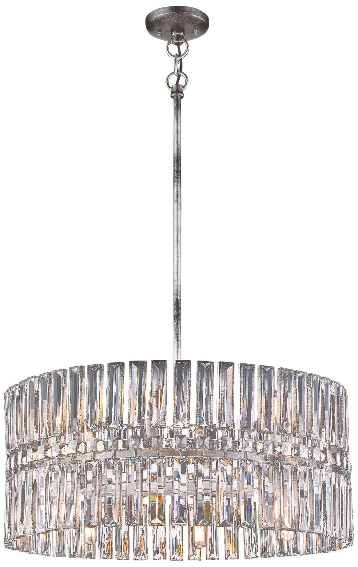 Image 2 Metropolitan Belle Aurore 12-Light 26.25in Shadow Silver Pendant with Shade