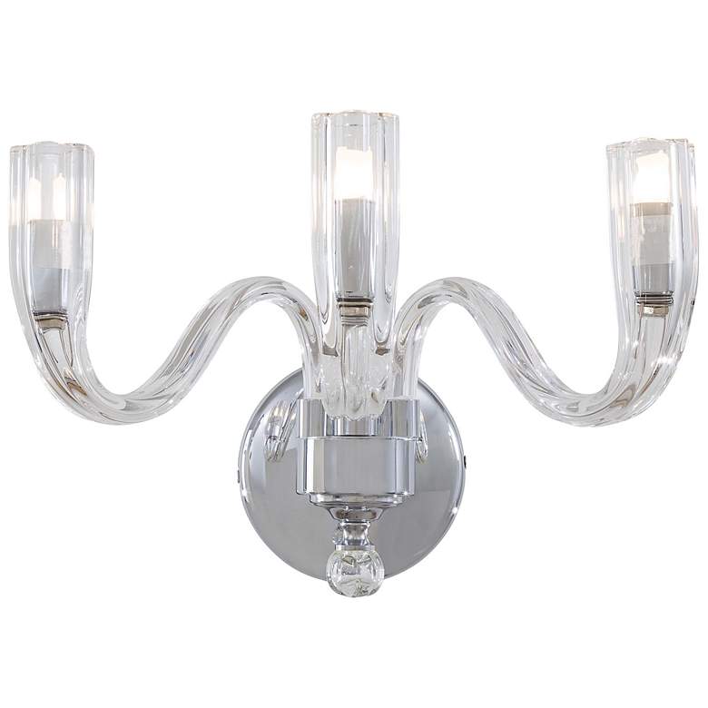 Image 1 Metropolitan Berna 11 1/2 inch Wide Chrome Wall Sconce